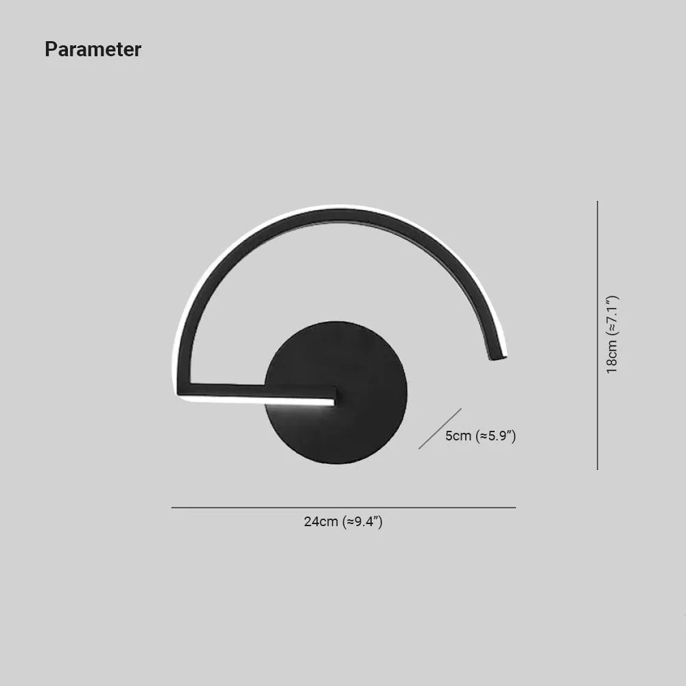 Arisha aplică de perete minimalistă Lineară Semicirculară din metal Decorativ