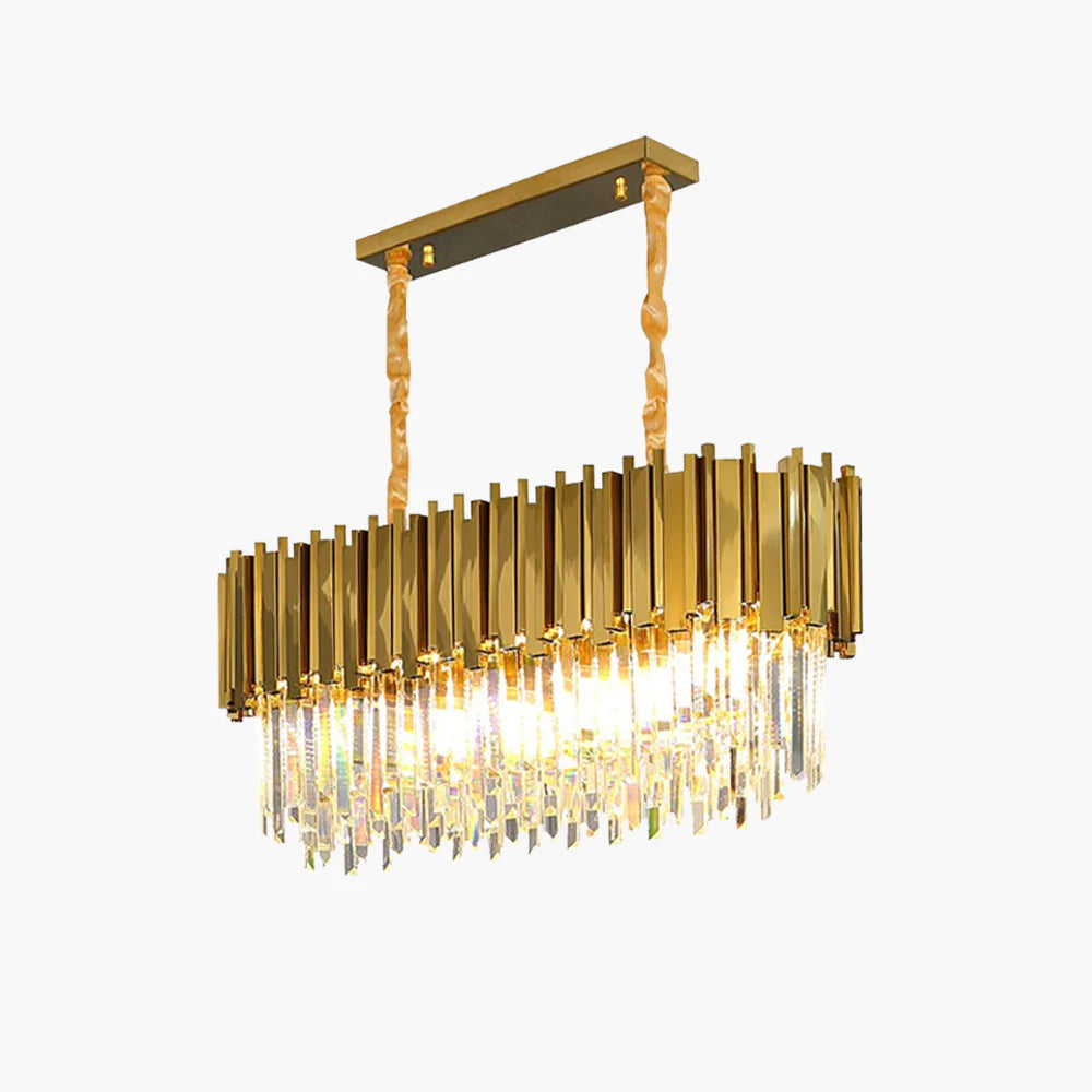 Kristy candelabru auriu din cristal, nordic, postmodern, de lux, pentru sufragerie și living