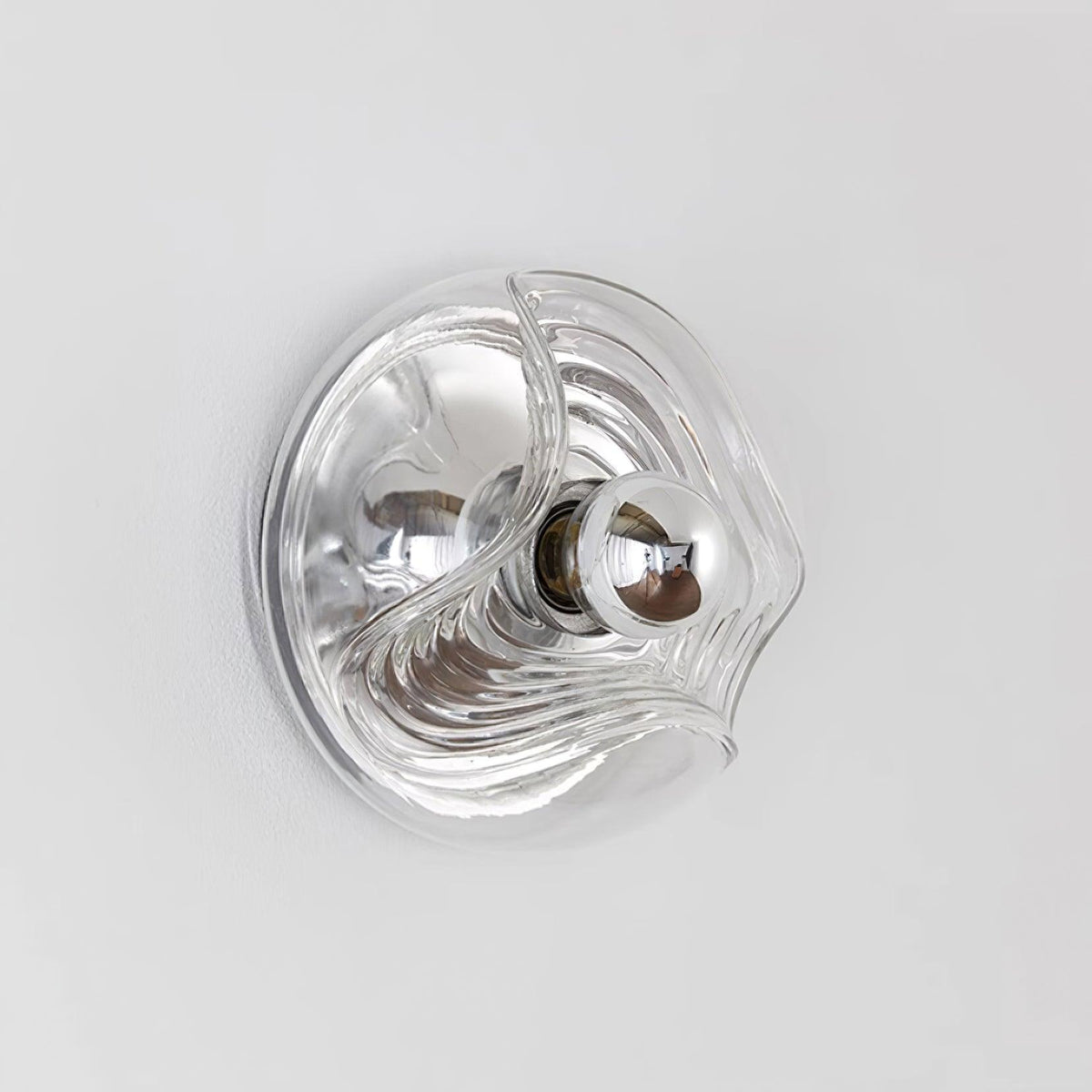 Aplică de perete cu textură swirl, finisaj transparent fumuriu gri modern