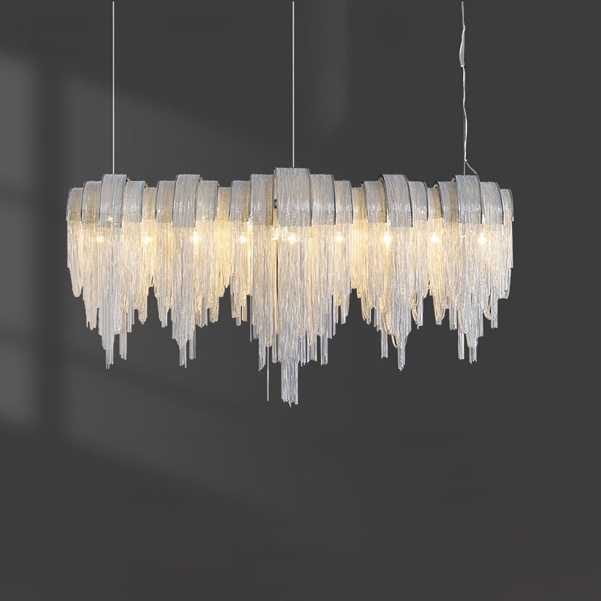 Tarien candelabru Lanțuri Stratificate Nichel Lux