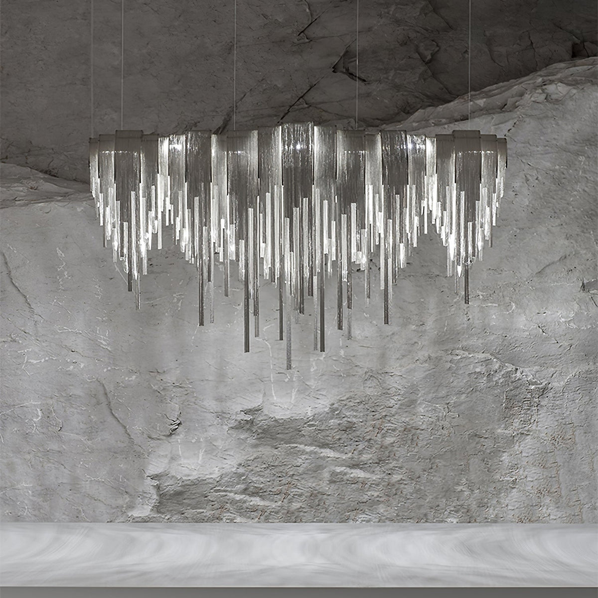 Tarien candelabru Lanțuri Stratificate Nichel Lux