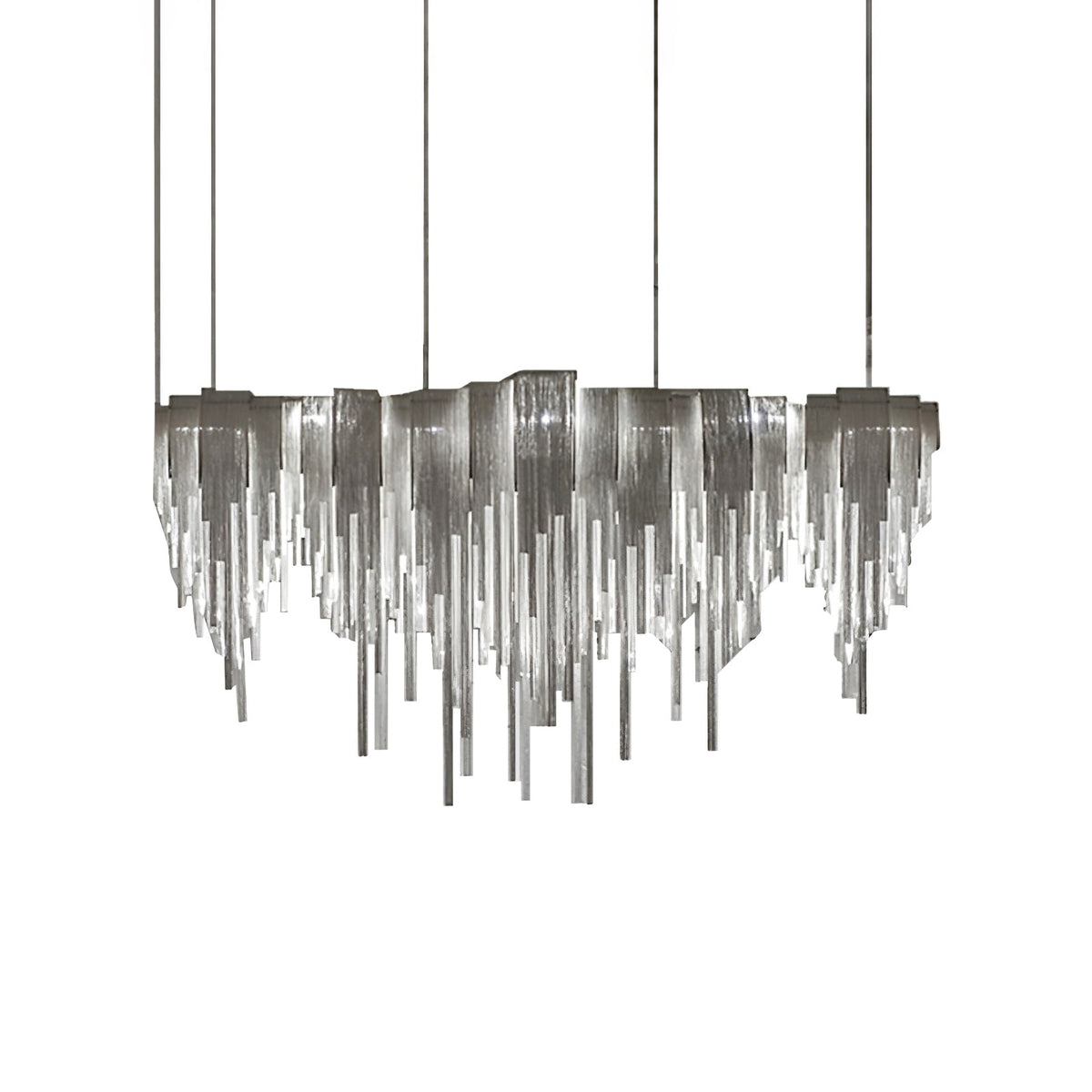 Tarien candelabru Lanțuri Stratificate Nichel Lux