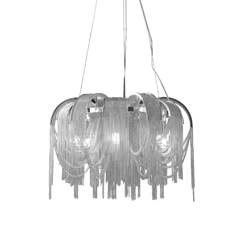 Tarien candelabru Lanțuri Stratificate Nichel Lux