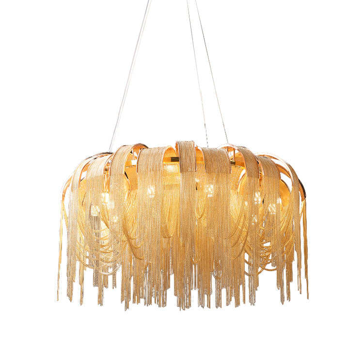 Tarien candelabru Lanțuri Stratificate Nichel Lux