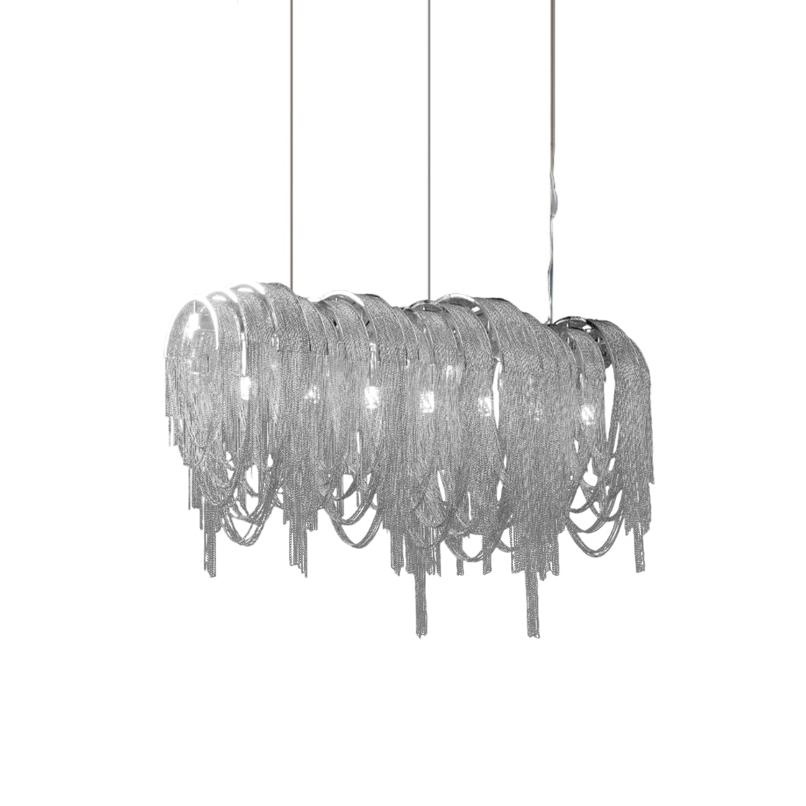 Tarien candelabru Lanțuri Stratificate Nichel Lux