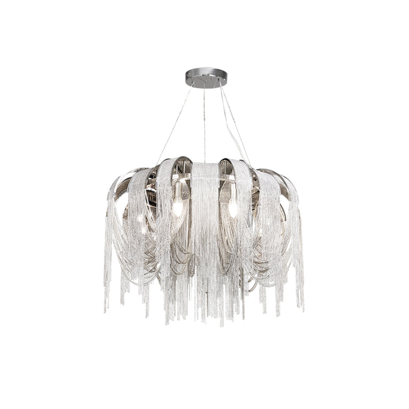Tarien candelabru Lanțuri Stratificate Nichel Lux