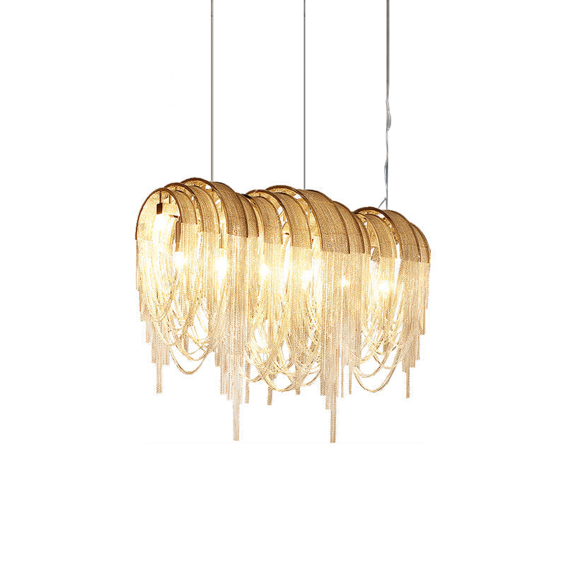 Tarien candelabru Lanțuri Stratificate Nichel Lux