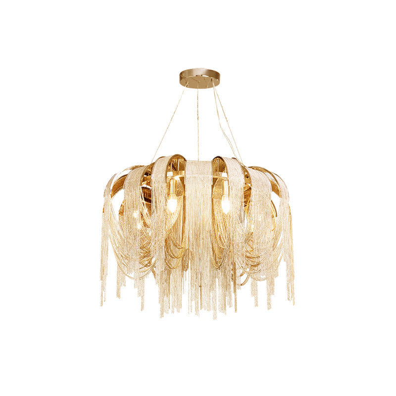 Tarien candelabru Lanțuri Stratificate Nichel Lux