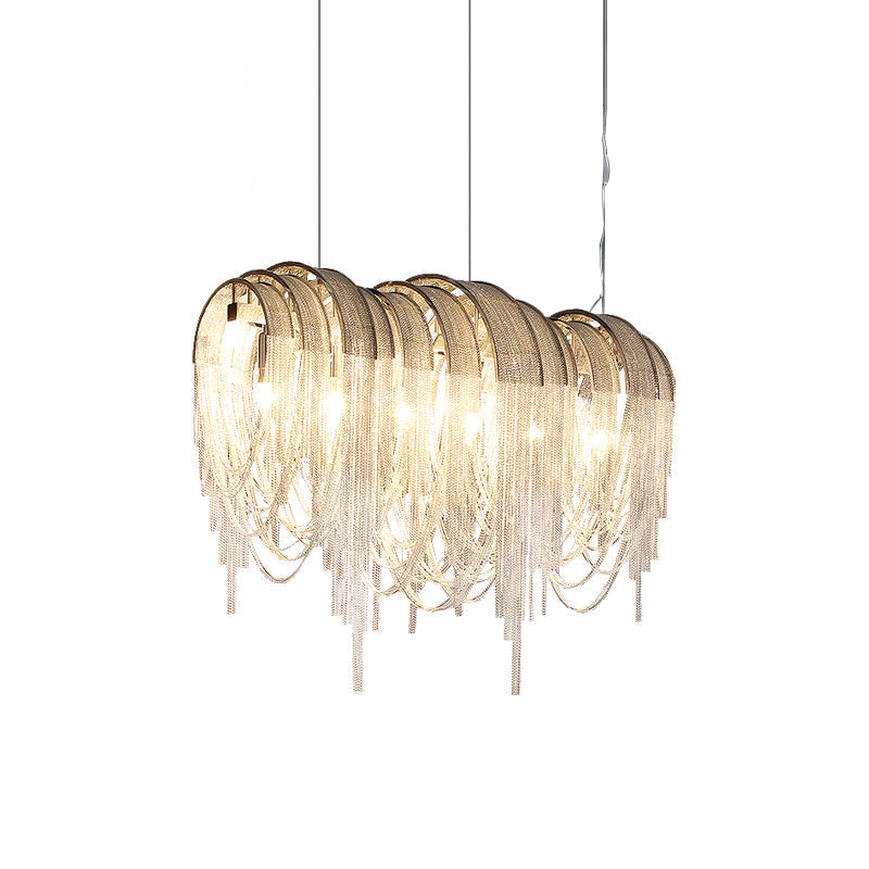 Tarien candelabru Lanțuri Stratificate Nichel Lux