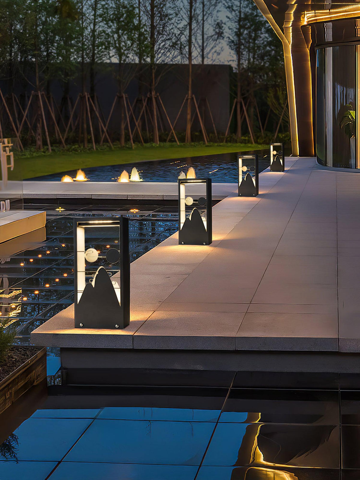 Zen corp de iluminat pentru exterior din acril, rustic