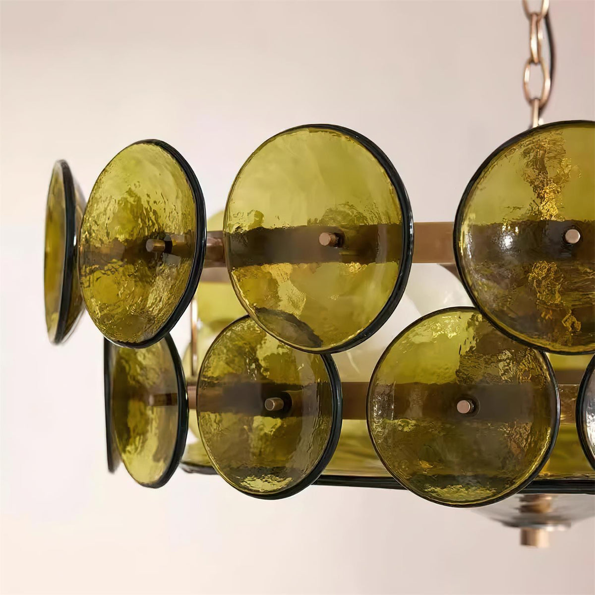 Selvora candelabru ambră din sticlă, elegant, cu disc