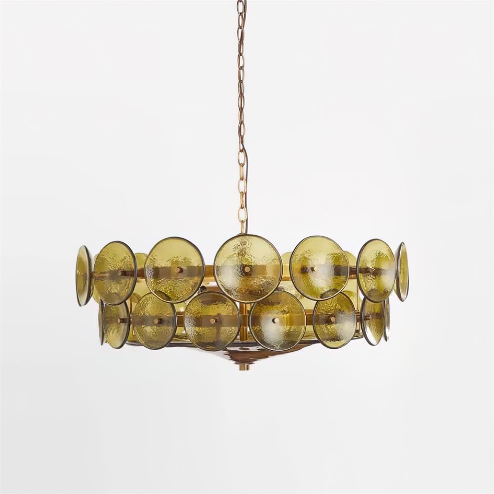 Selvora candelabru ambră din sticlă, elegant, cu disc