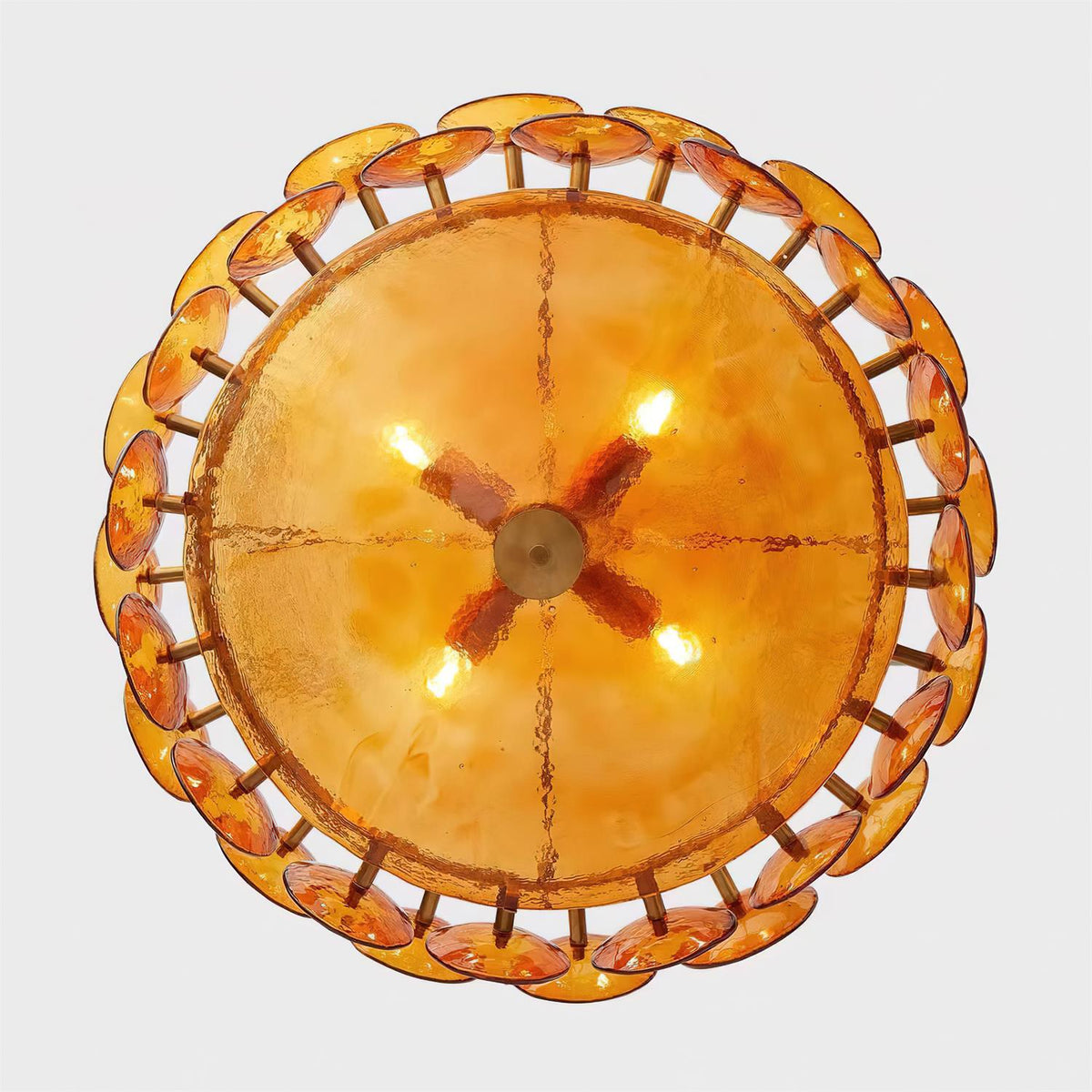 Selvora candelabru ambră din sticlă, elegant, cu disc