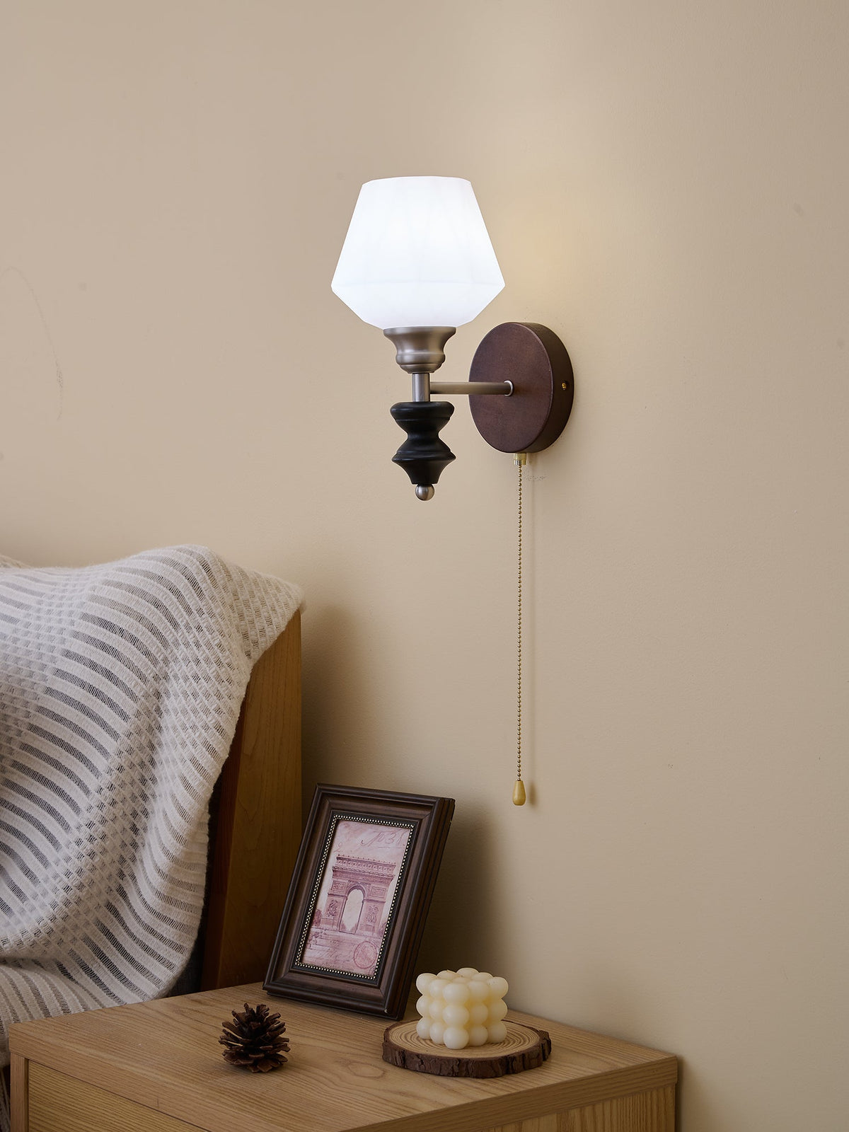 Lucille Elegance clasic Art sticlă lemn aplică de Perete