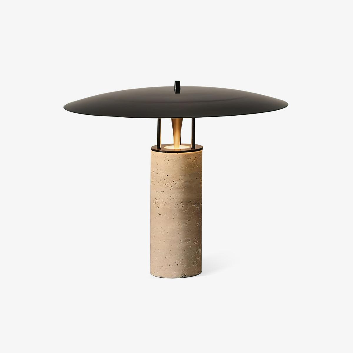 Eara Disc-Pillar lampă de masă din travertin