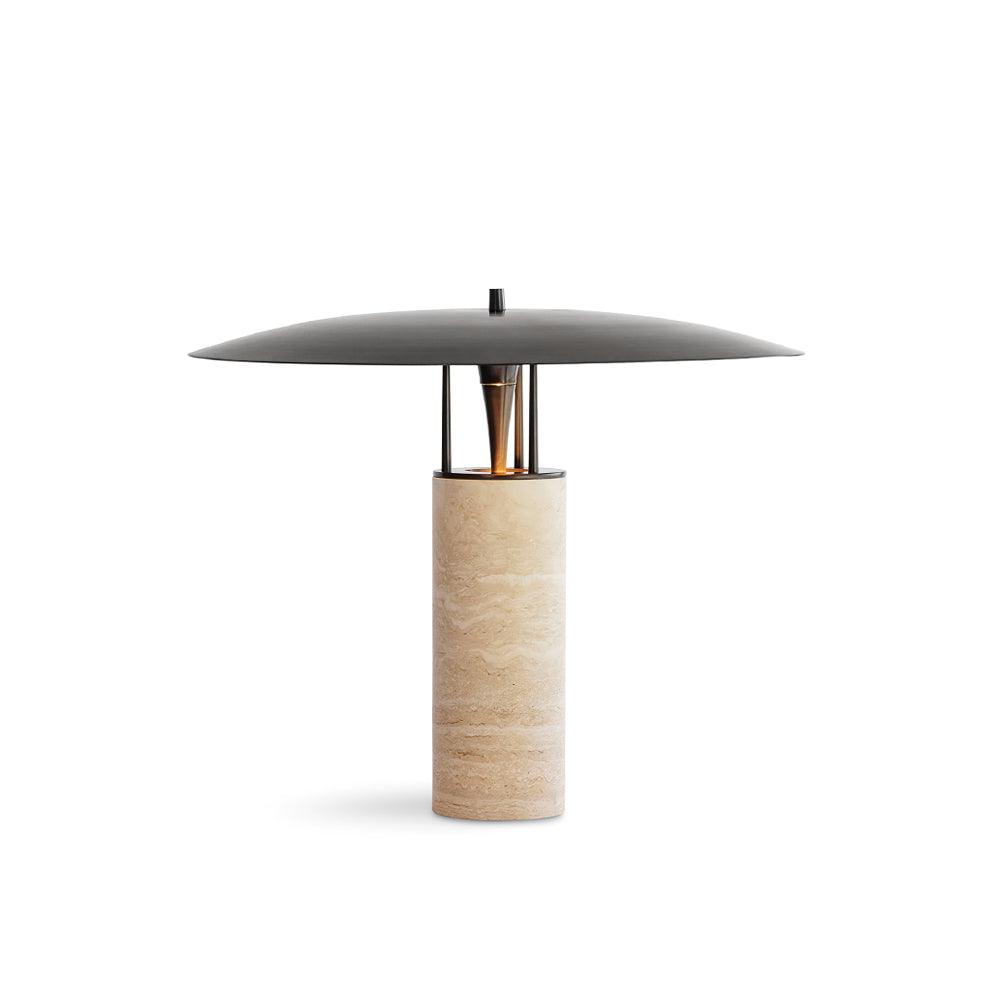 Eara Disc-Pillar lampă de masă din travertin
