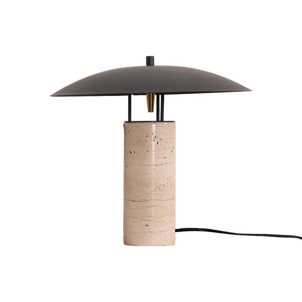 Eara Disc-Pillar lampă de masă din travertin