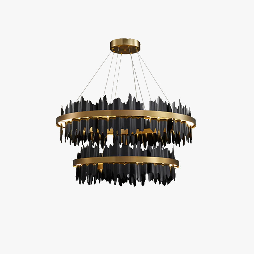Kristy candelabru negru și auriu din metal, industrial, cilindric, pentru living