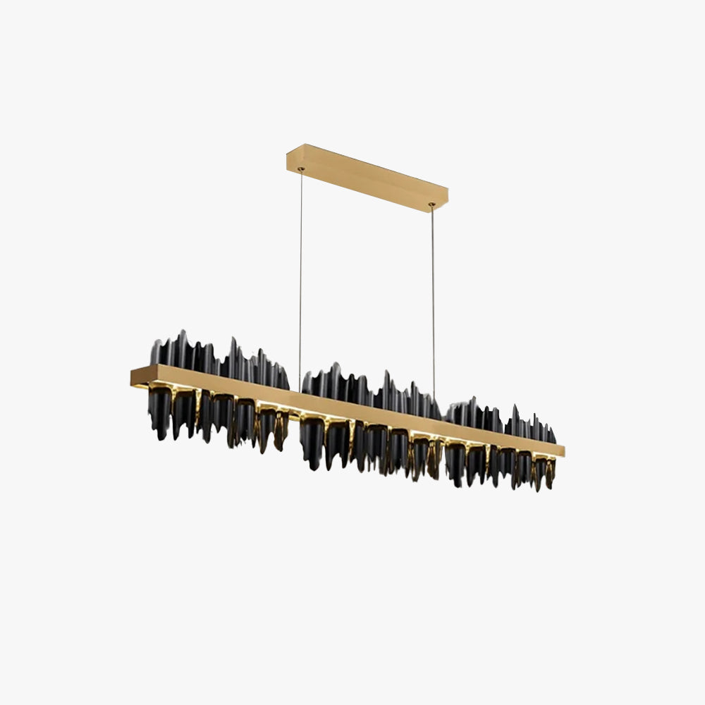 Kristy candelabru industrial Dreptunghiular metal Aur negru living