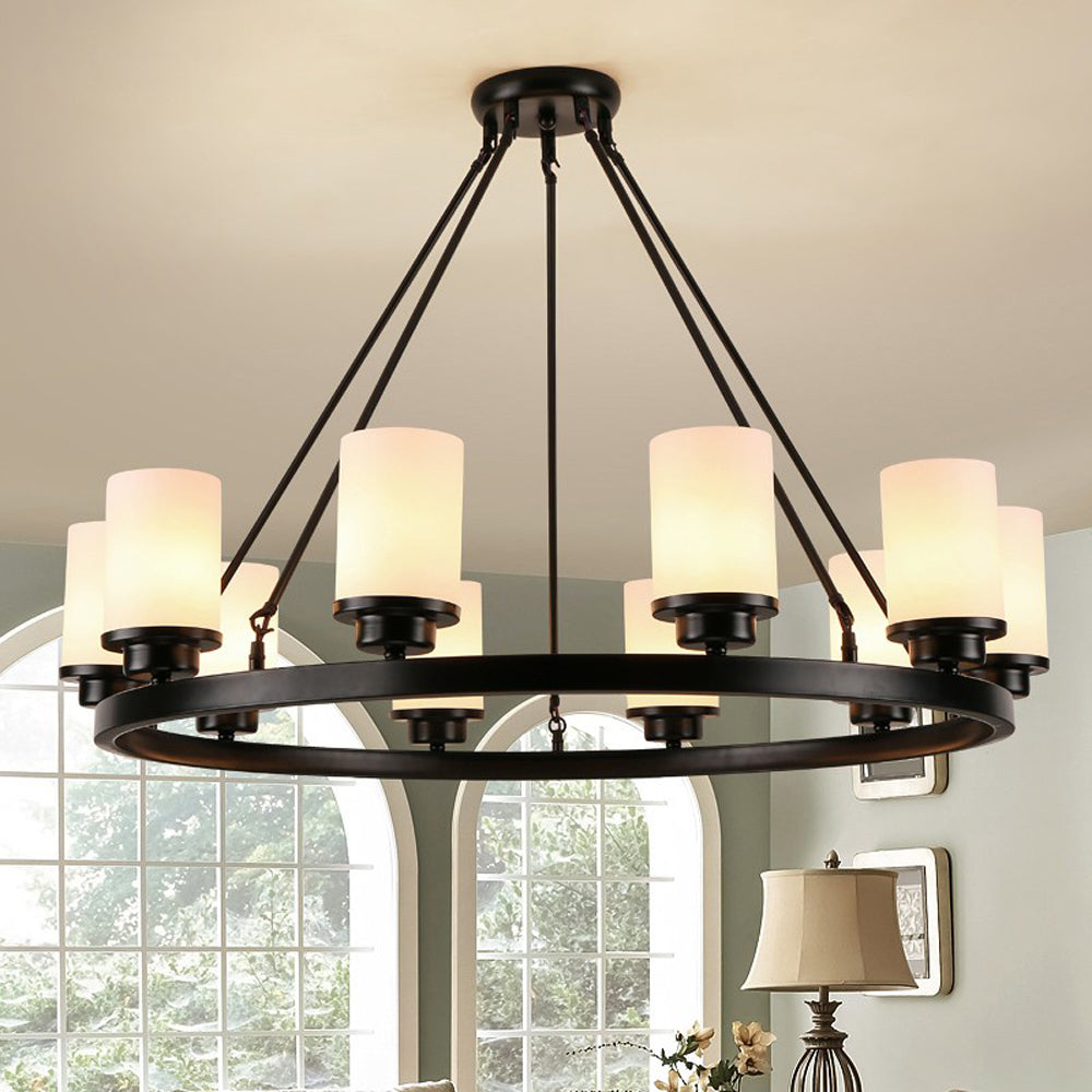 Silva candelabru Retro din metal negru și sticlă pentru living