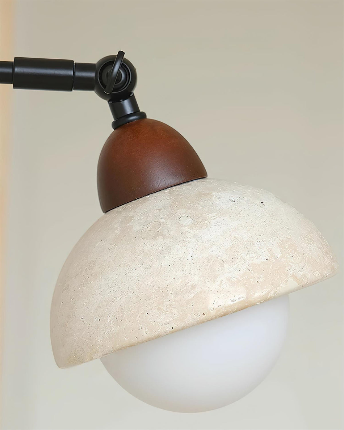Tavalielle aplică de perete din travertin alb opalescent glob