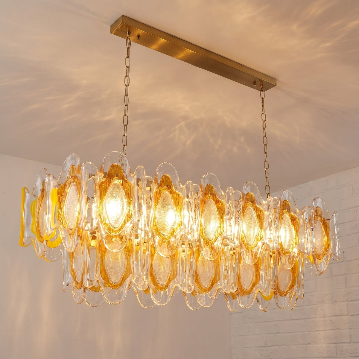 Liorueon Long candelabru din sticlă