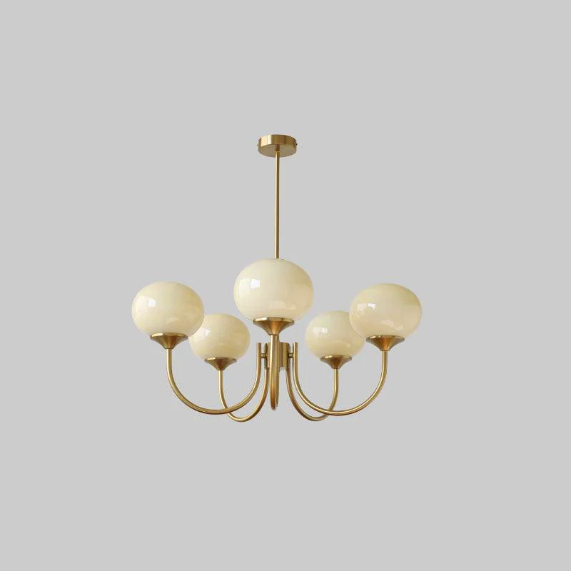 Velenian candelabru roz și auriu din sticlă, cu glob