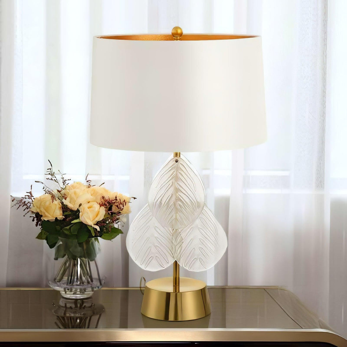 Velivaine lampă de masă din sticlă, elegantă