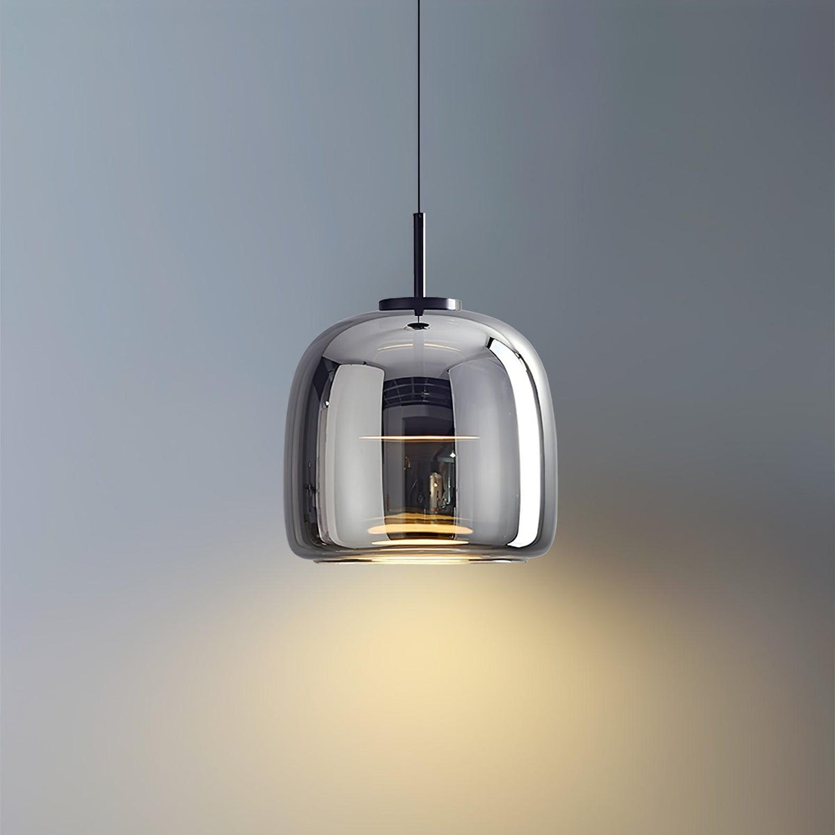 Obsidian lampă suspendată modernă din sticlă
