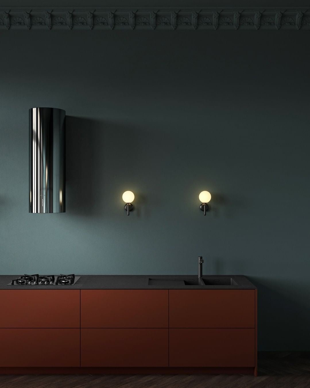Ilirila aplică de perete modernă, minimalistă din sticlă din alamă