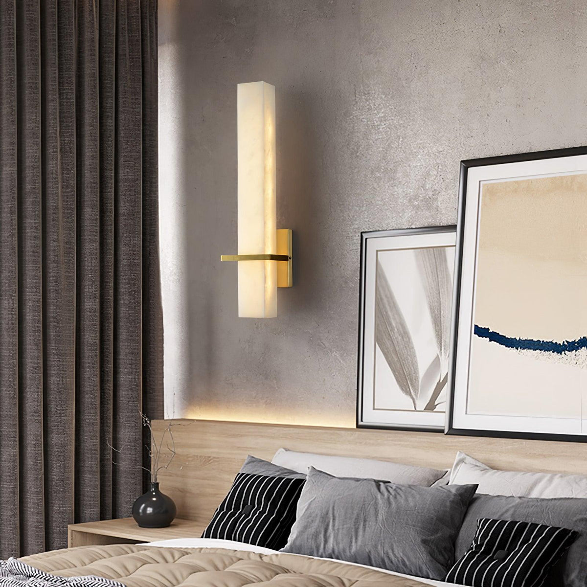 Eiriaya aplică de perete albă alabastru din alamă modernă