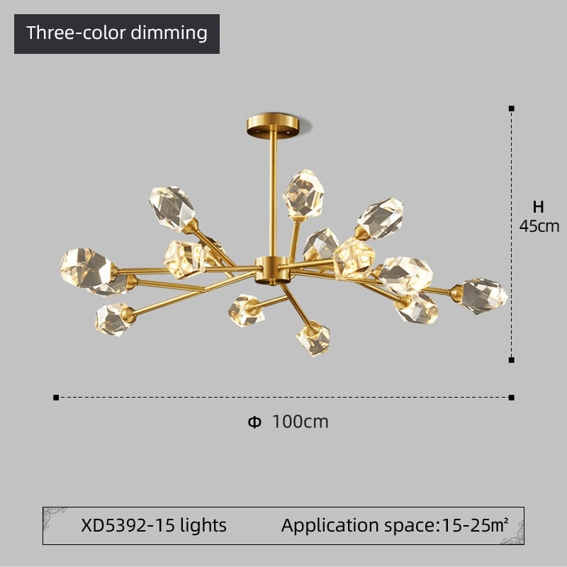 Kristy candelabru Luxos din cristal pentru living Aurit