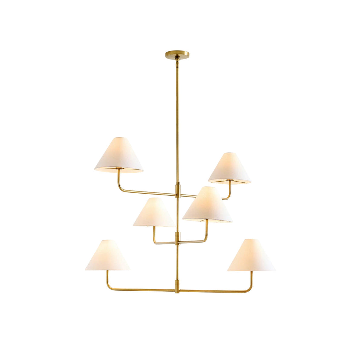Zoruvyh candelabru cu trei niveluri în stil vintage industrial, corp metalic și țesătură