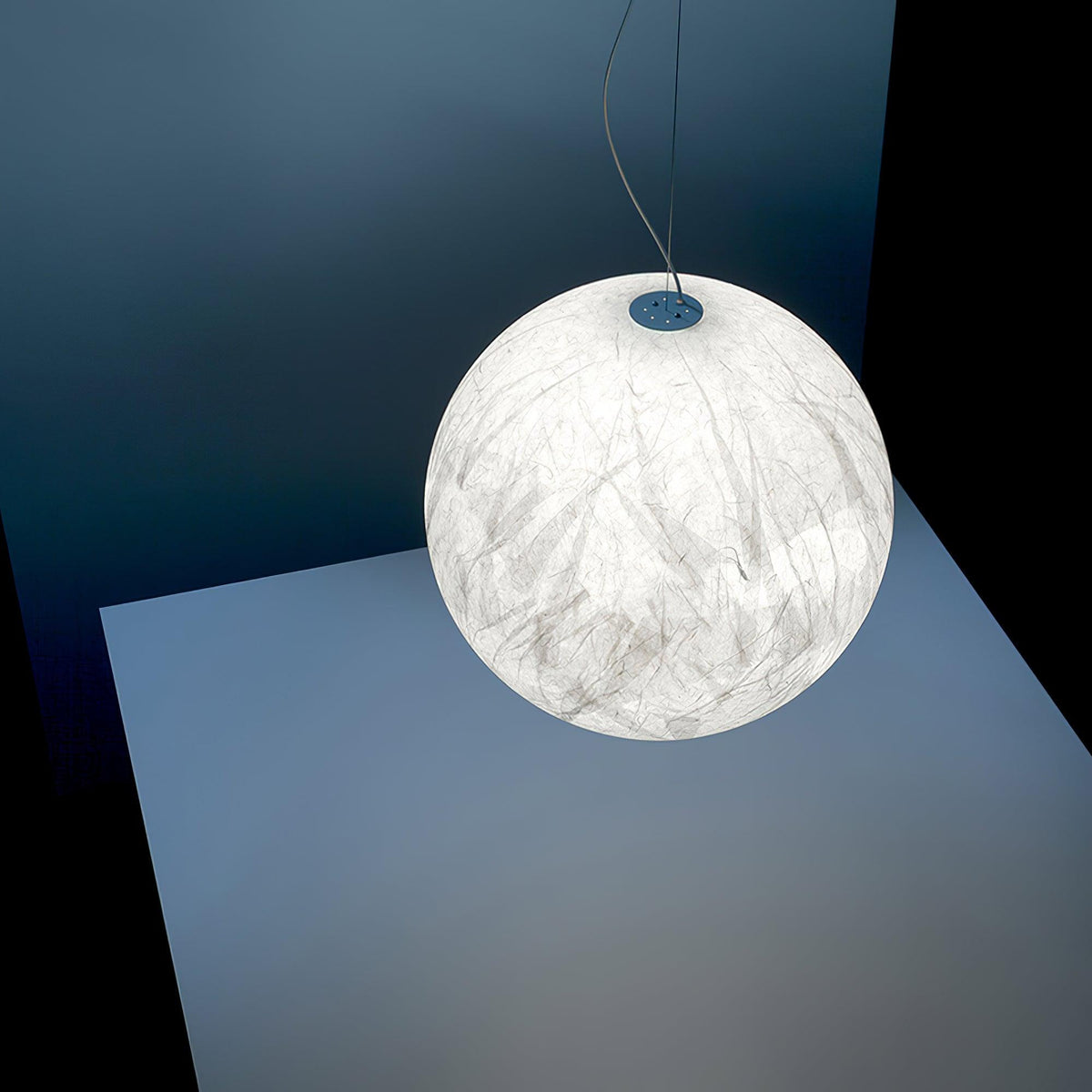 Lampă suspendată glob minimalist din fibră de mure