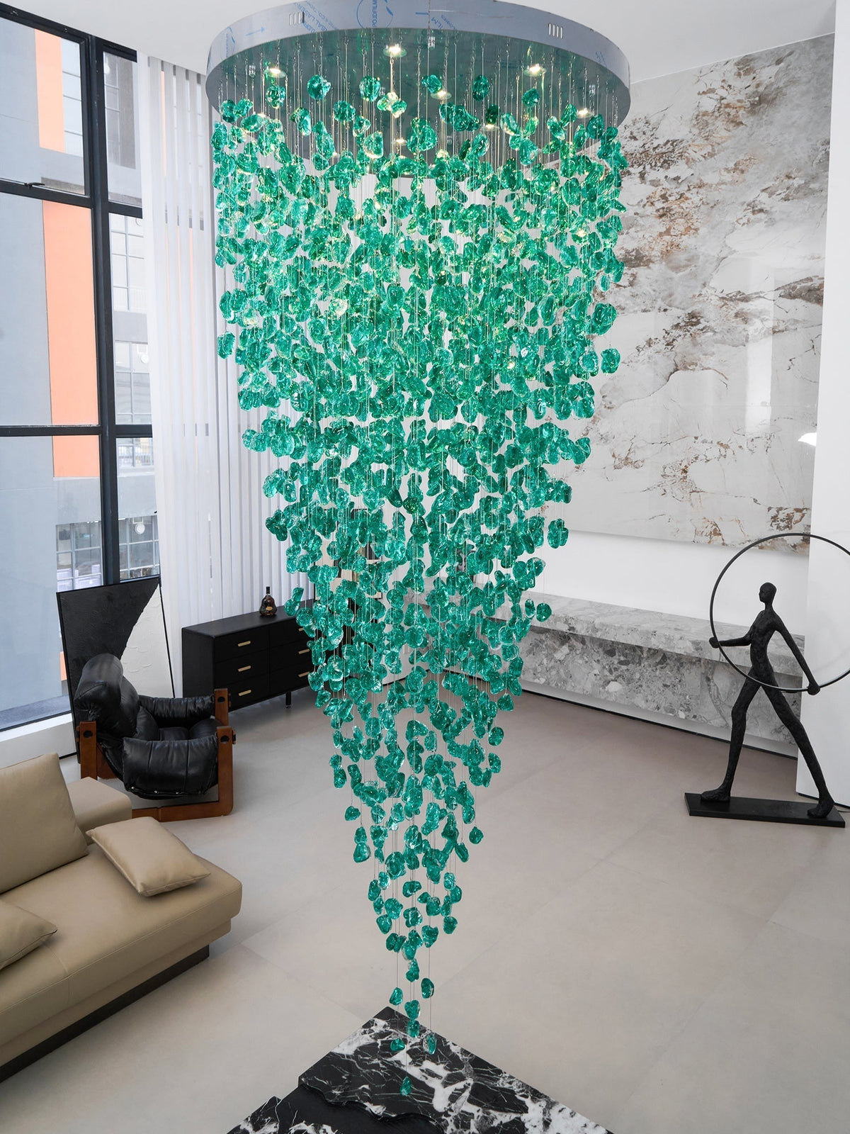 Belora candelabru din piatră și cristal, postmodern, de lux