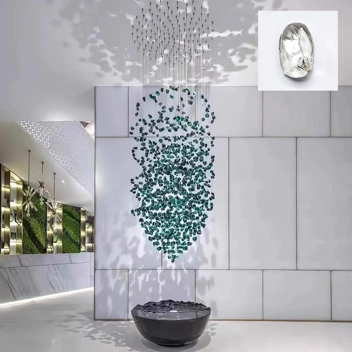 Belora candelabru din piatră și cristal, postmodern, de lux
