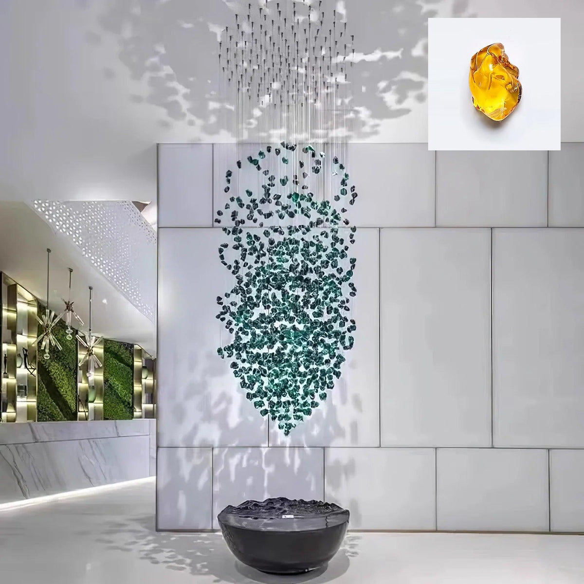 Belora candelabru din piatră și cristal, postmodern, de lux
