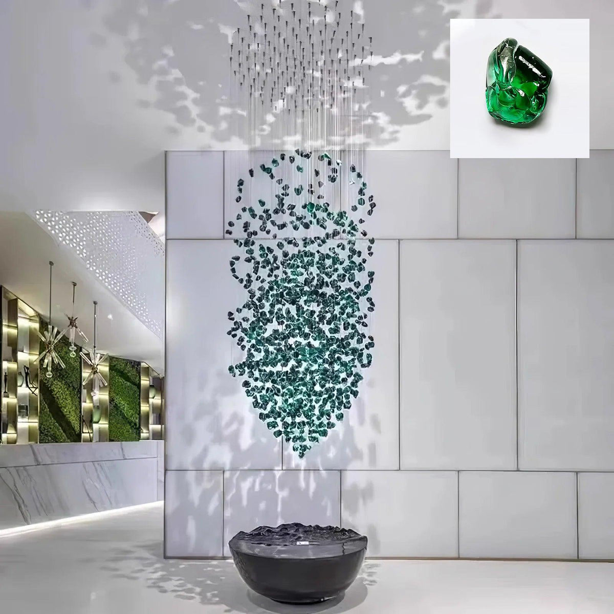 Belora candelabru din piatră și cristal, postmodern, de lux