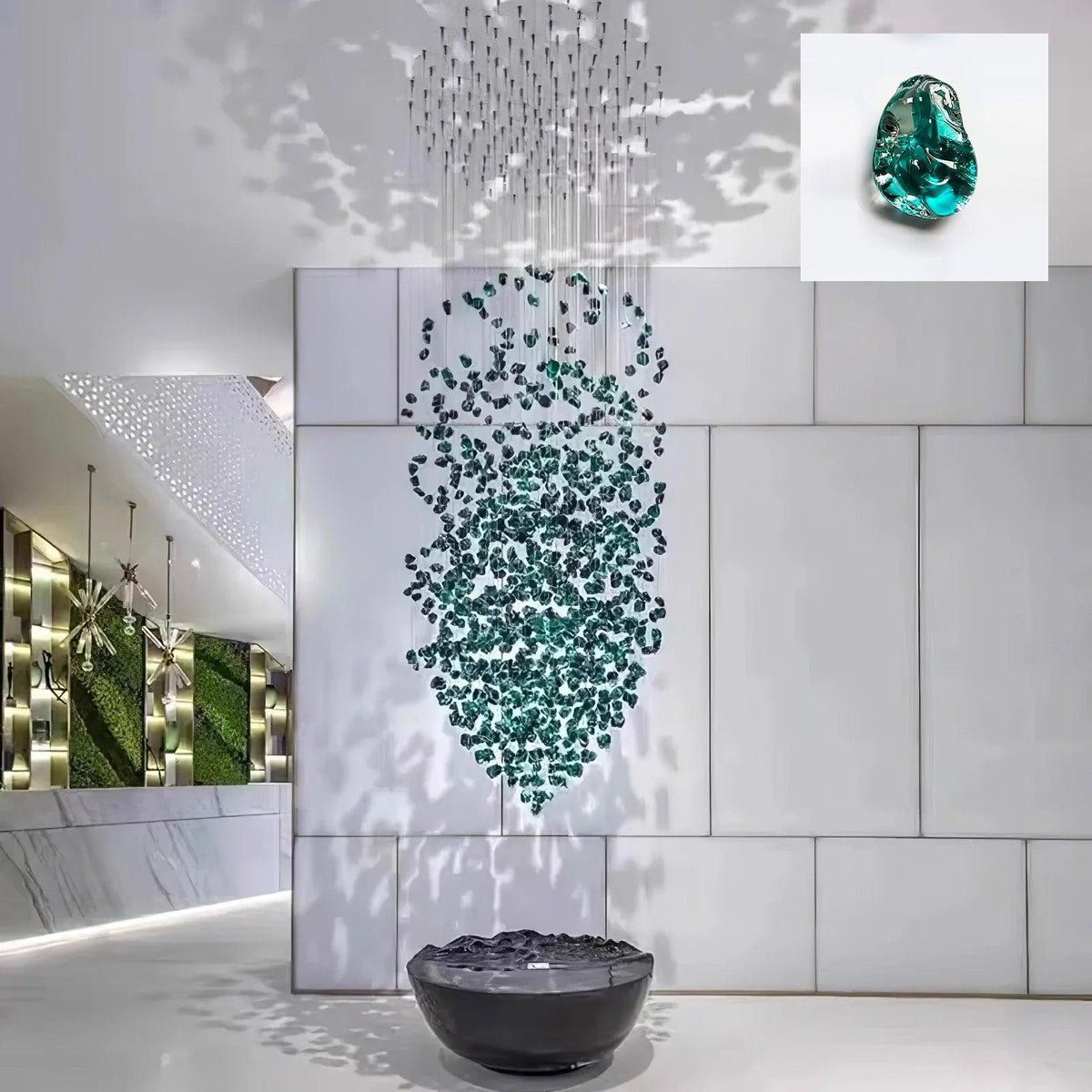 Belora candelabru din piatră și cristal, postmodern, de lux