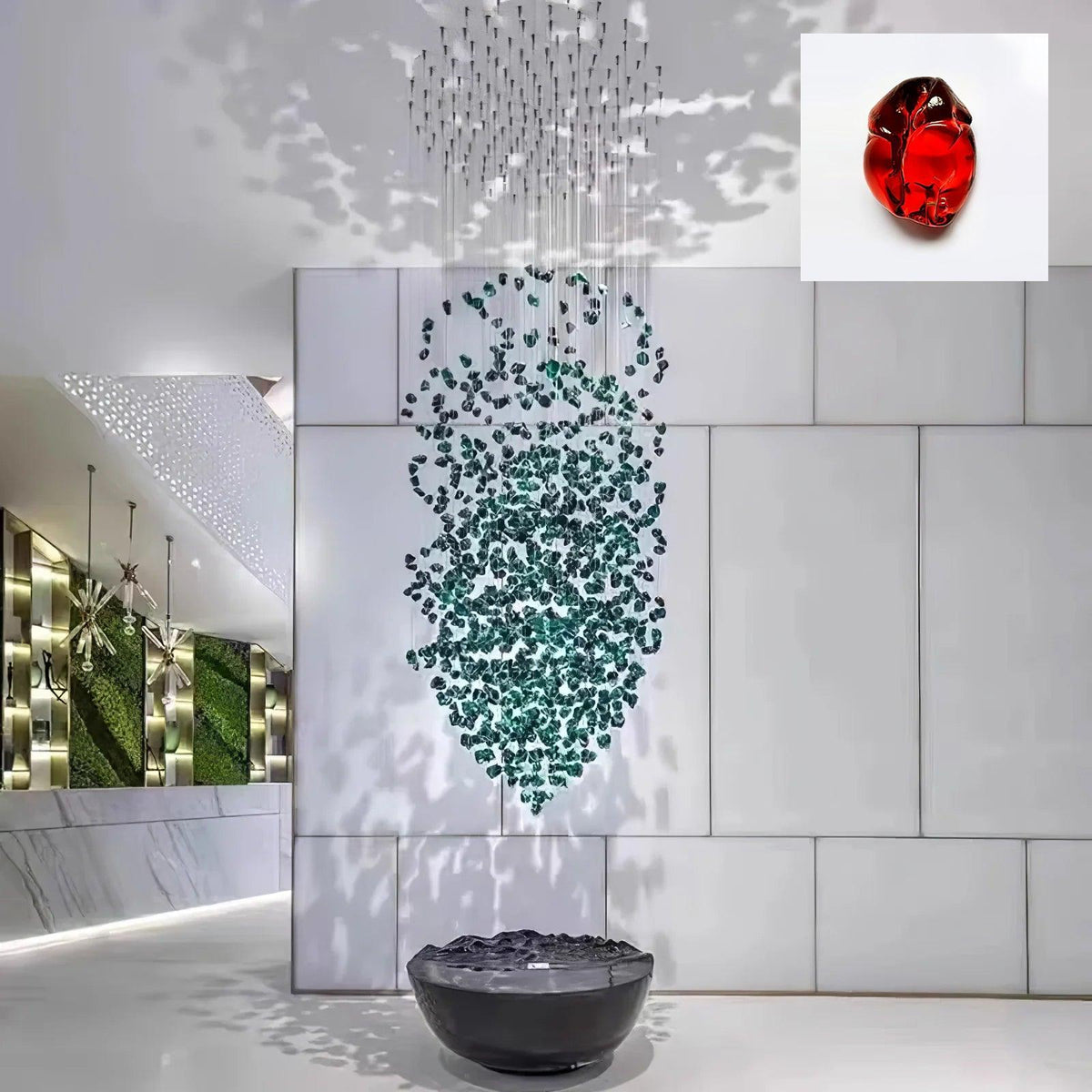 Belora candelabru din piatră și cristal, postmodern, de lux