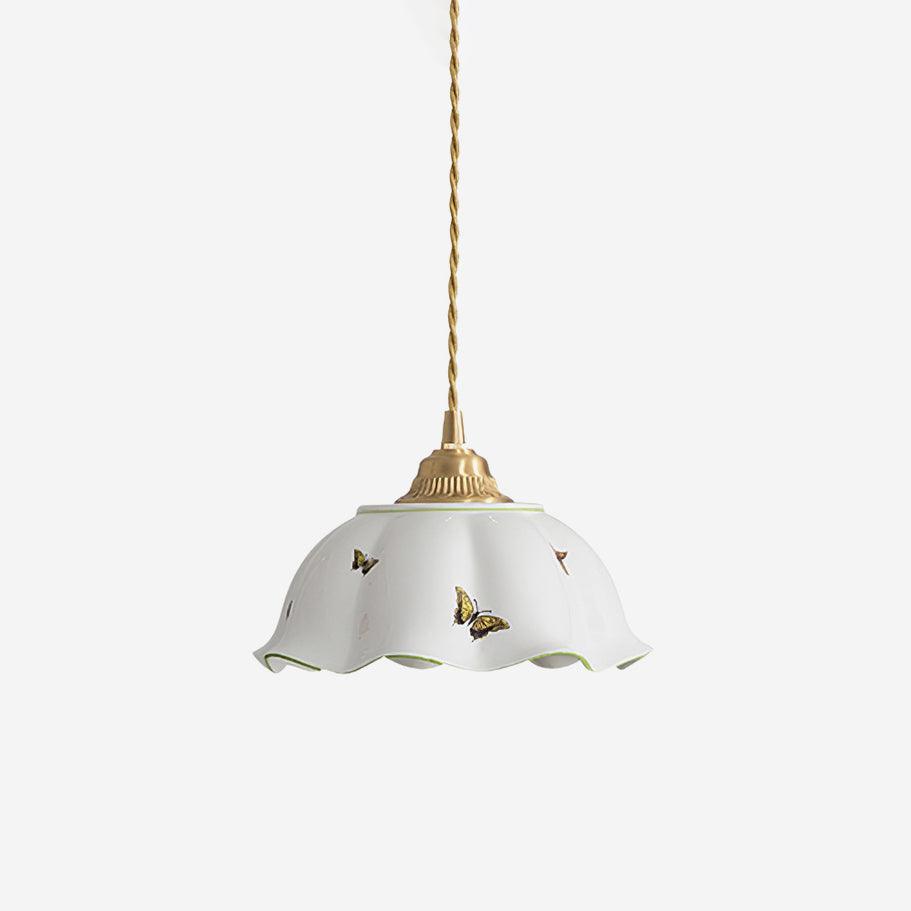 Lumina lampă suspendată Ceramică Petale Fluteri Vintage