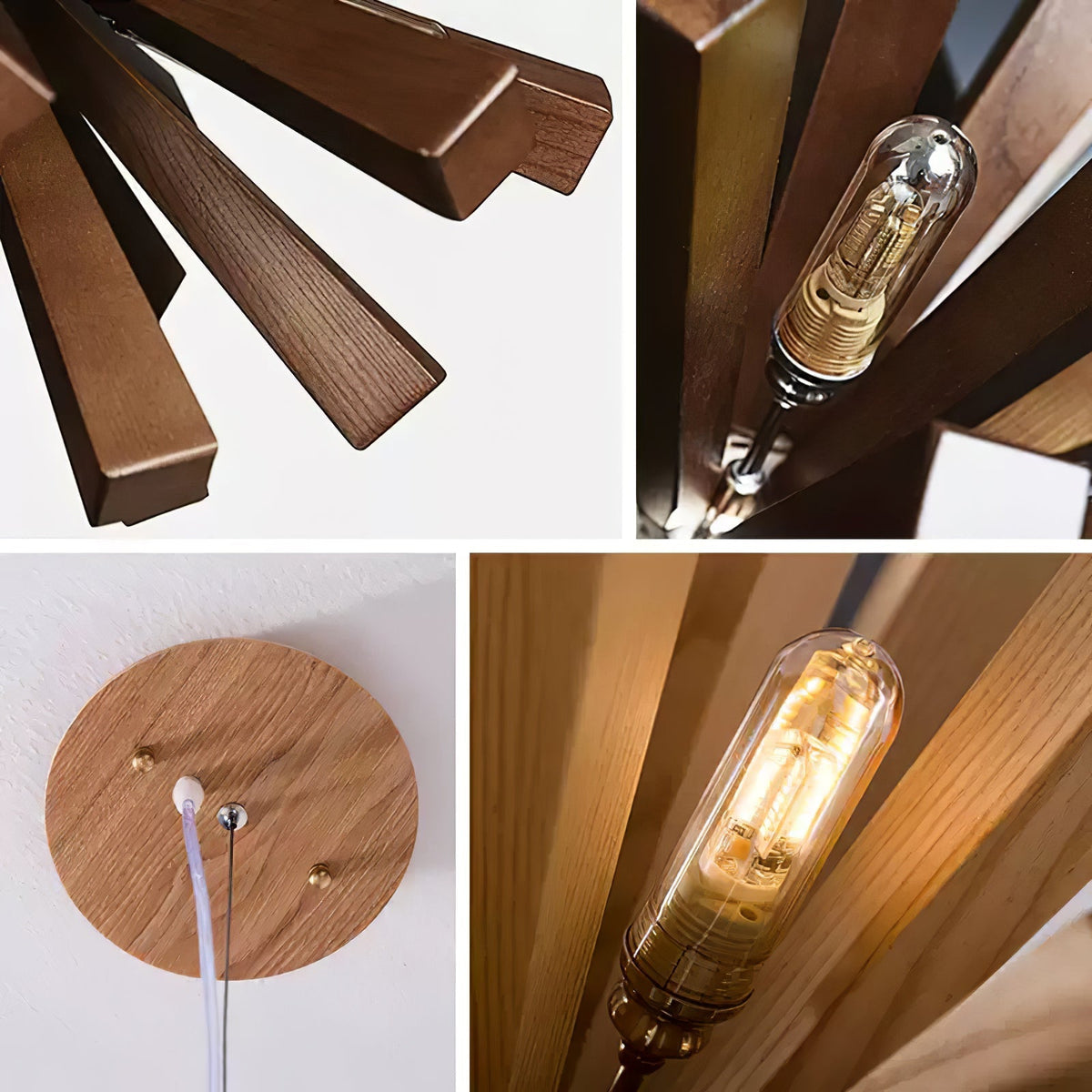 Elvarelle Premium Artă Nordică candelabru din lemn cu Motive Explozate