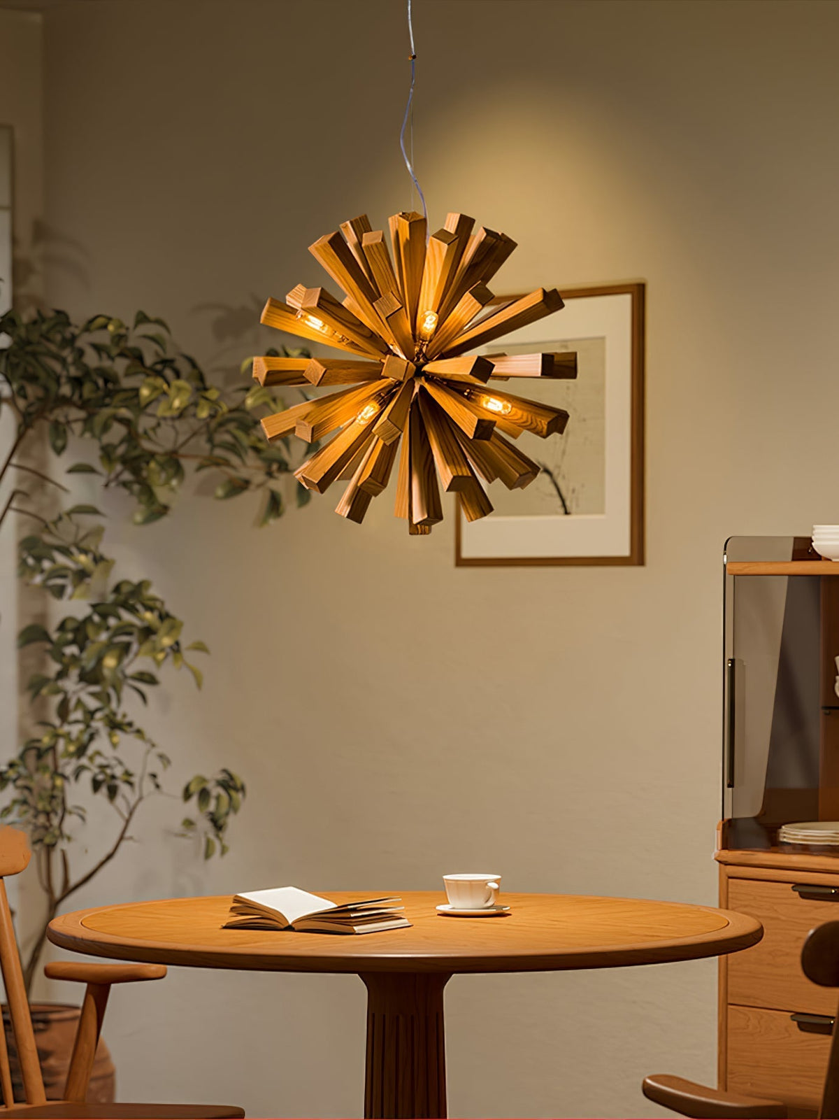 Elvarelle Premium Artă Nordică candelabru din lemn cu Motive Explozate