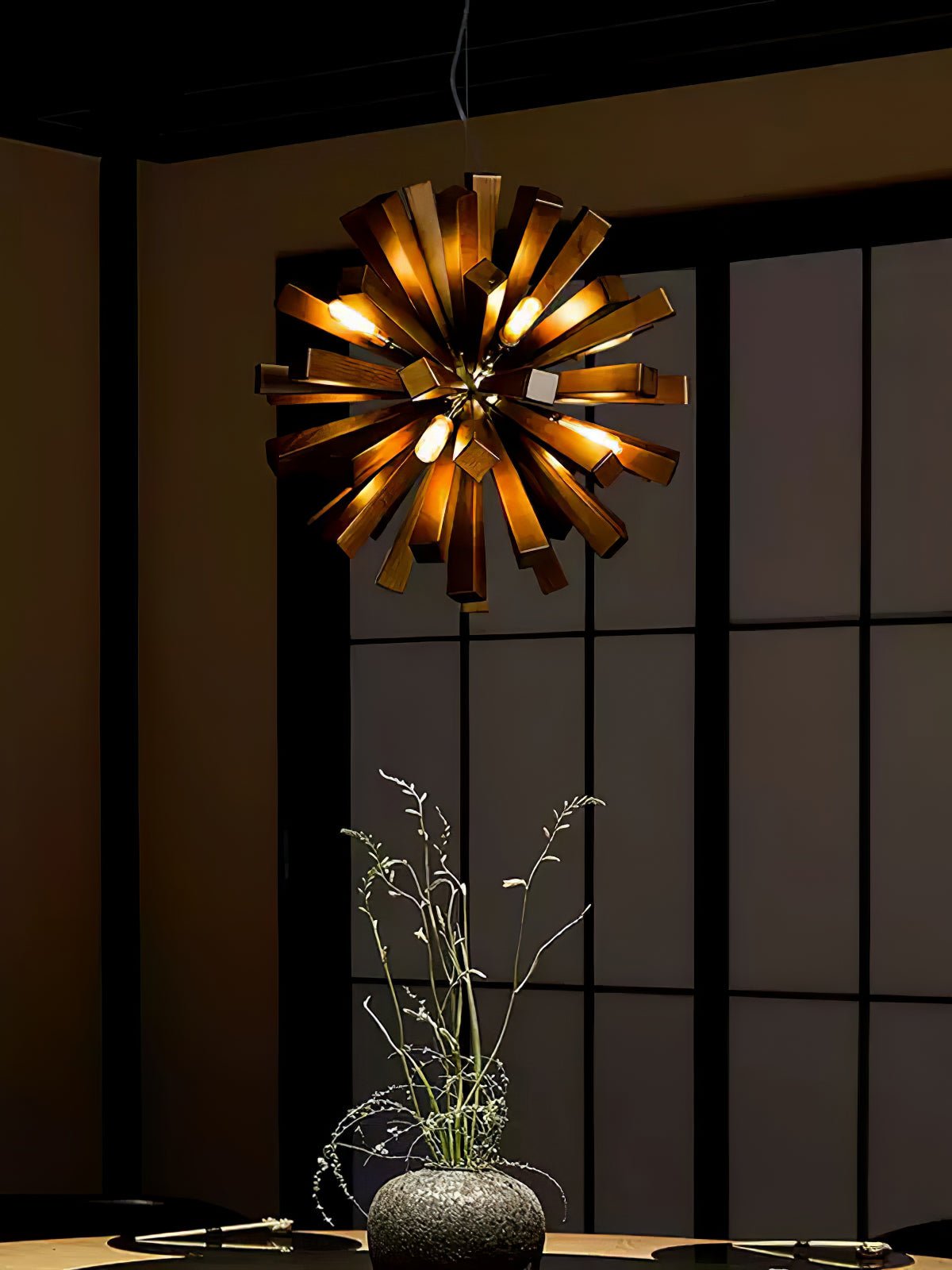 Elvarelle Premium Artă Nordică candelabru din lemn cu Motive Explozate
