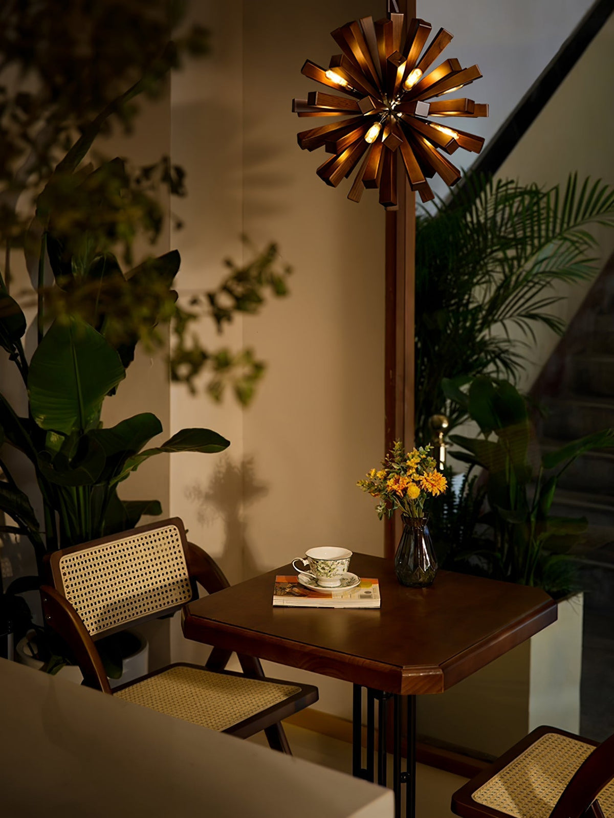 Elvarelle Premium Artă Nordică candelabru din lemn cu Motive Explozate