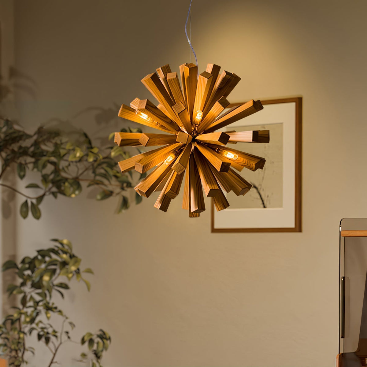 Elvarelle Premium Artă Nordică candelabru din lemn cu Motive Explozate