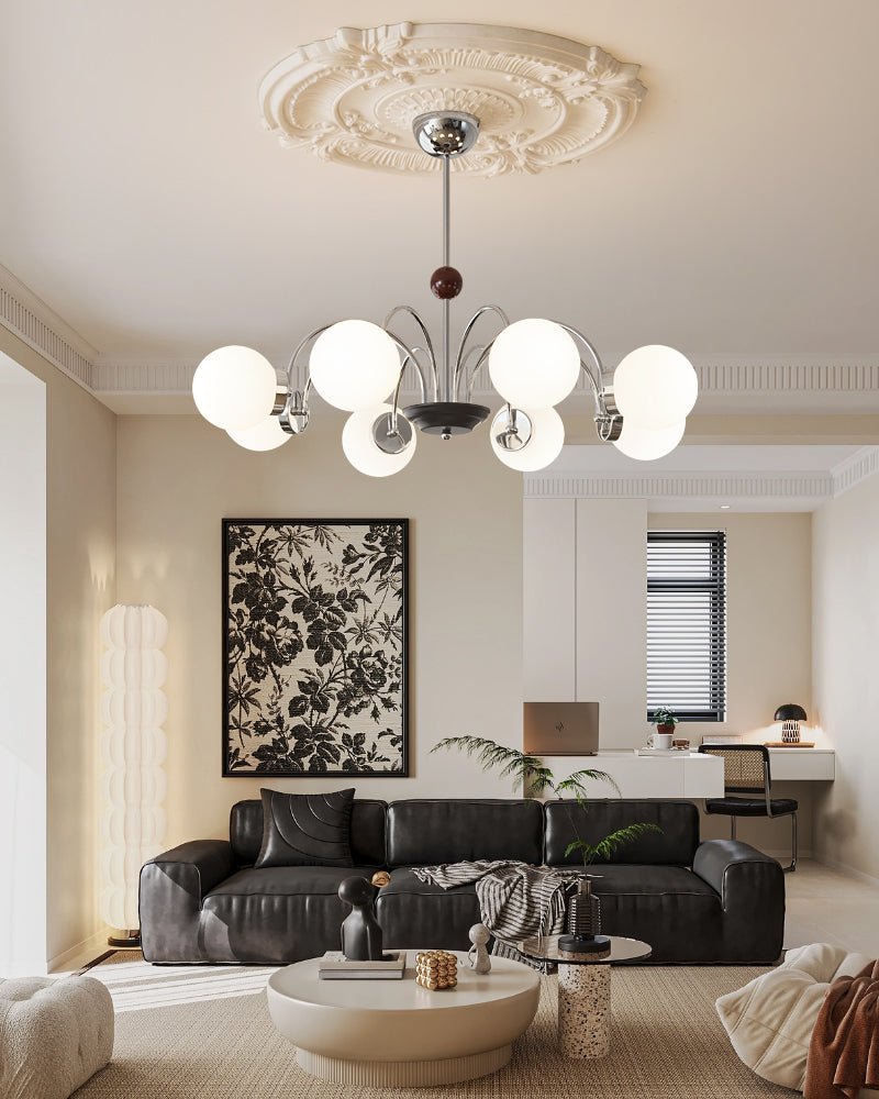 Rinuaine candelabru din lemn și sticlă, contemporan, curbat