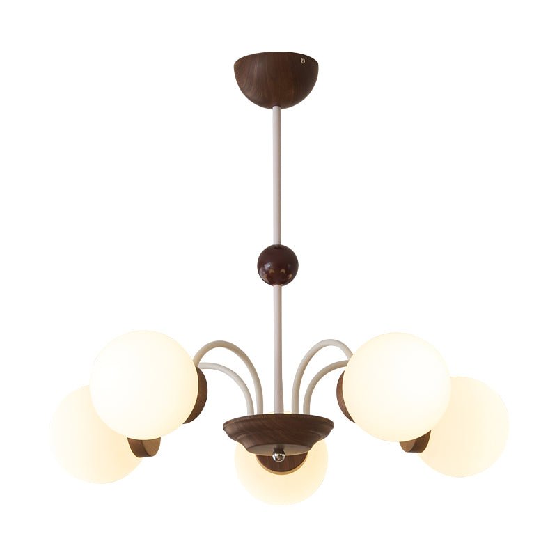Rinuaine candelabru din lemn și sticlă, contemporan, curbat