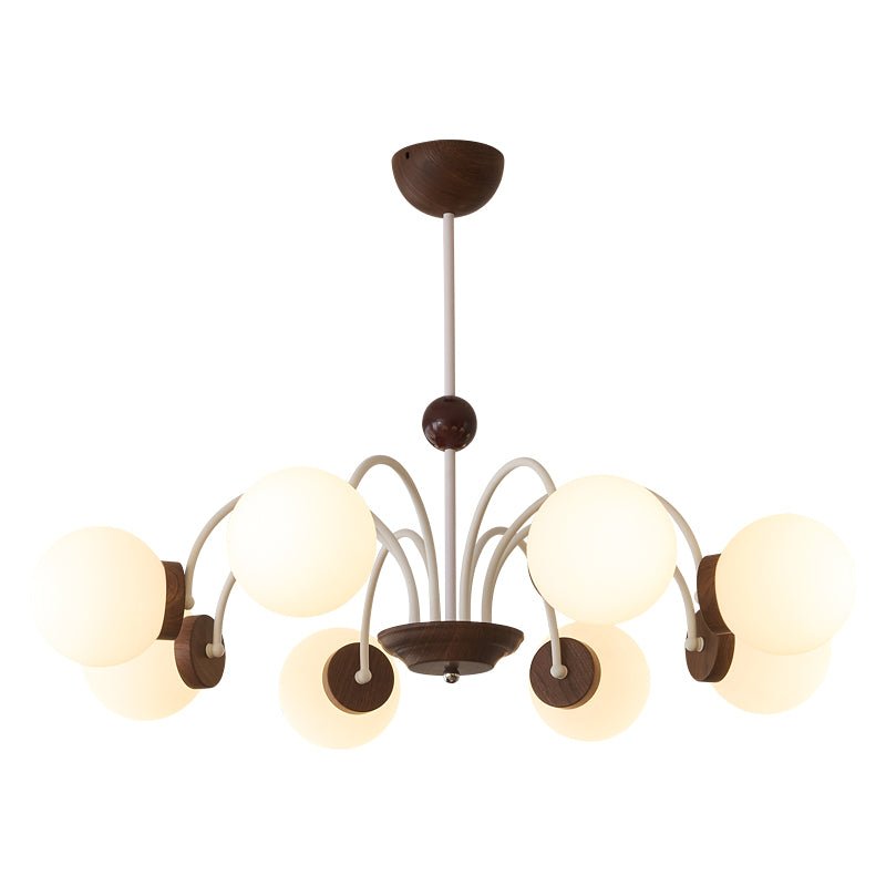 Rinuaine candelabru din lemn și sticlă, contemporan, curbat