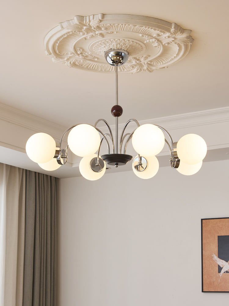Rinuaine candelabru din lemn și sticlă, contemporan, curbat